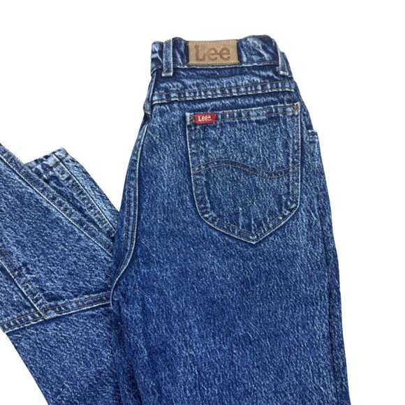 Vintage Lee High Waist Tapered Leg Jeans Zip Ankle Blue Denim Women’s - Picture 1 of 4